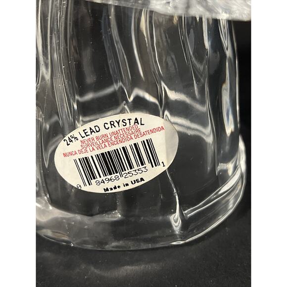 Vtg Santa 24% Lead Crystal Glass Candleholder Taper Figurine 7.5" Made in USA - Picture 6 of 13